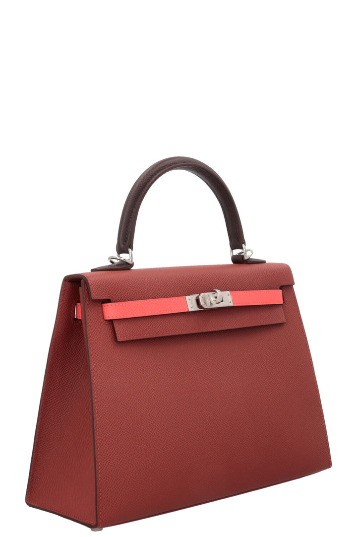 HERMÈS Kelly II Sellier 25 Tricolore Verso Epsom