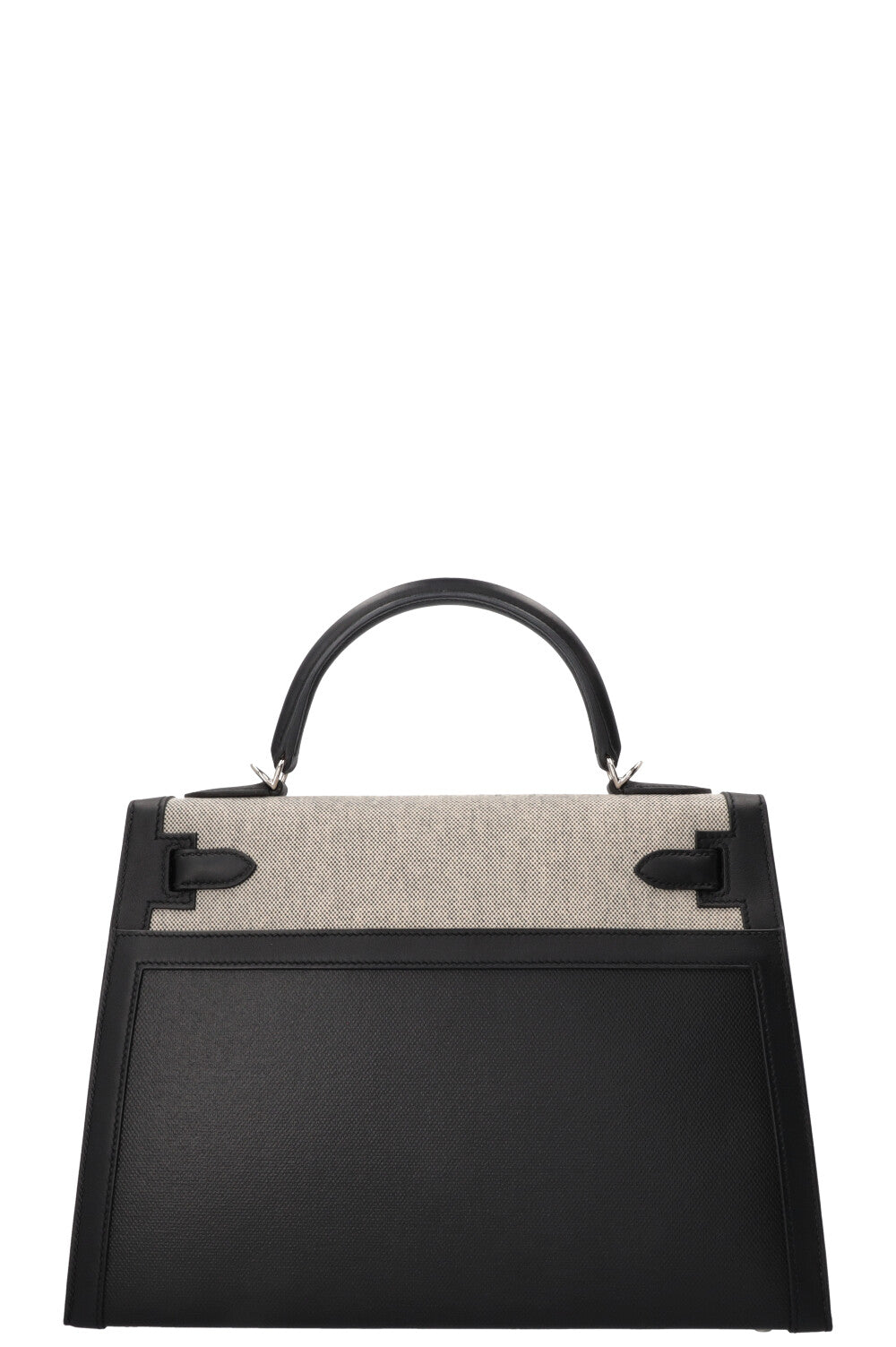 HERMÈS Kelly II Sellier 32 Toile Berline Veau Swift Noir