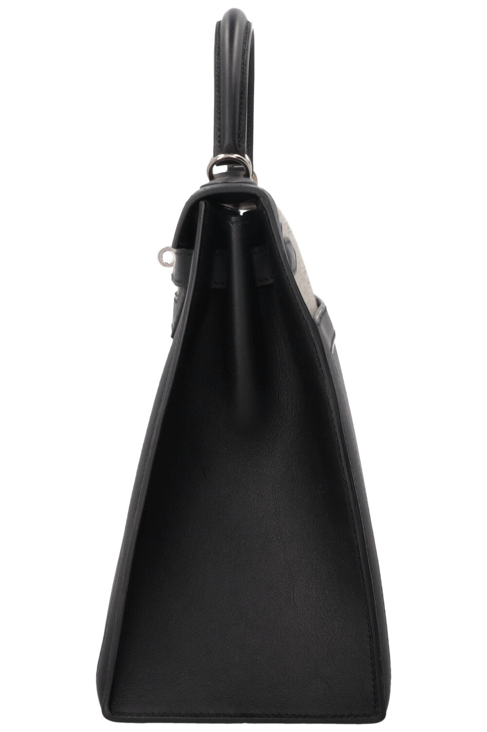 HERMÈS Kelly II Sellier 32 Toile Berline Veau Swift Noir