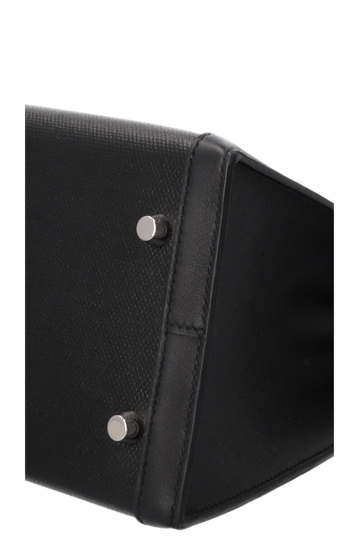 HERMÈS Kelly II Sellier 32 Toile Berline Veau Swift Noir