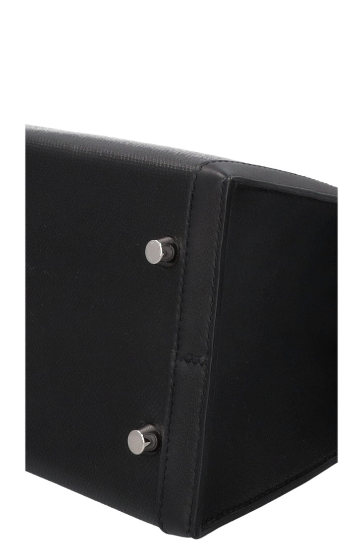 HERMÈS Kelly II Sellier 32 Toile Berline Veau Swift Noir