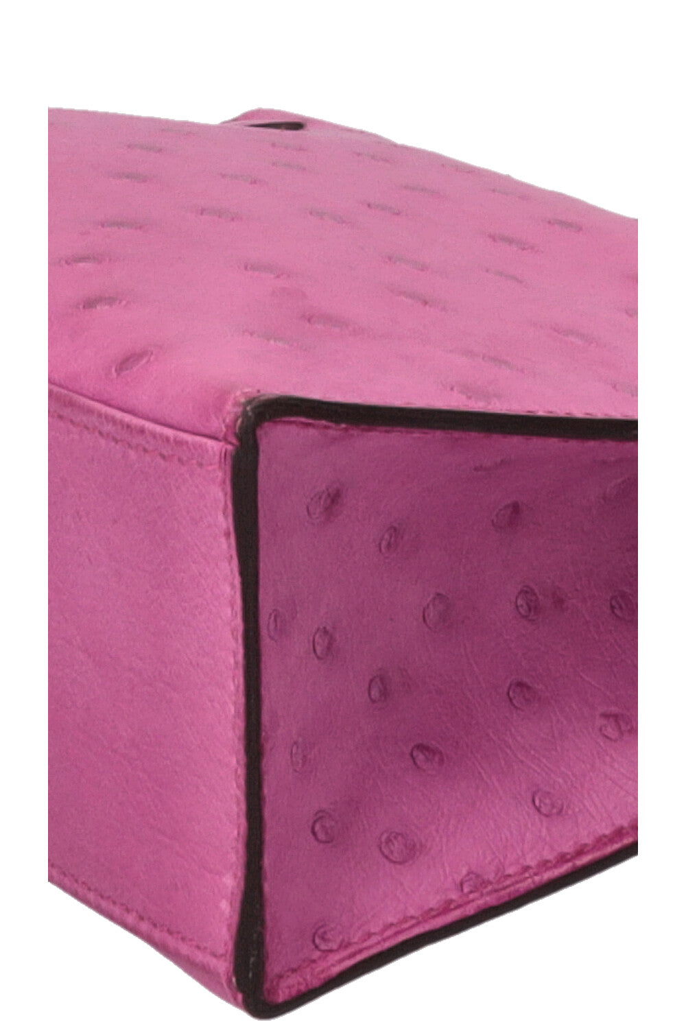 HERMÈS Kelly Pochette en cuir d'autruche Rose Pourpre