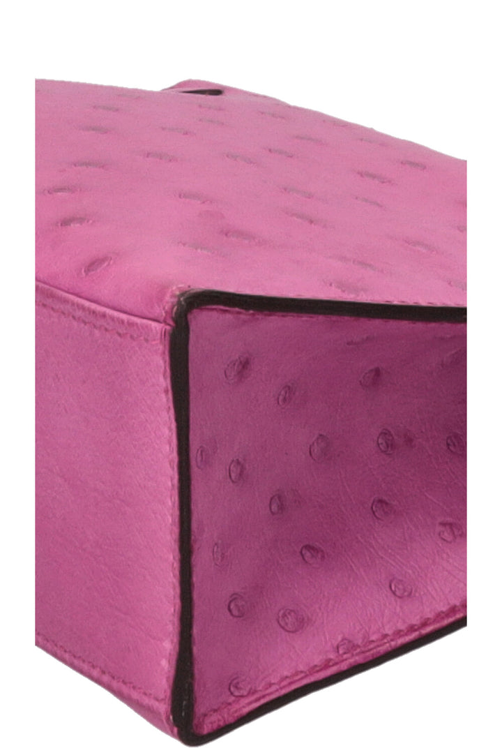 HERMÈS Kelly Pochette en cuir d'autruche Rose Pourpre