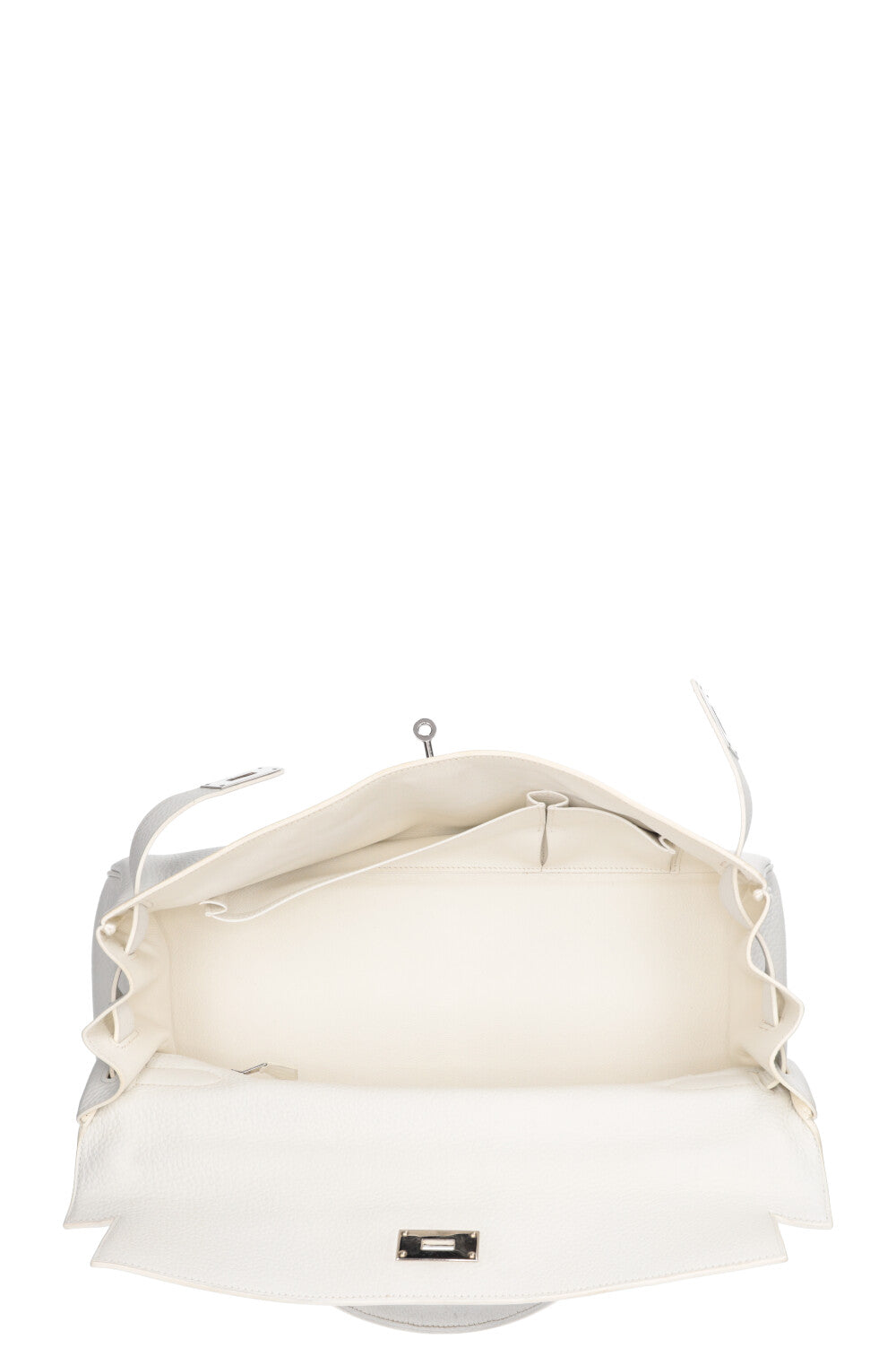 HERMÈS Kelly Shoulder Clemence White