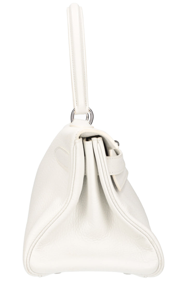 HERMÈS Kelly Shoulder Clemence White