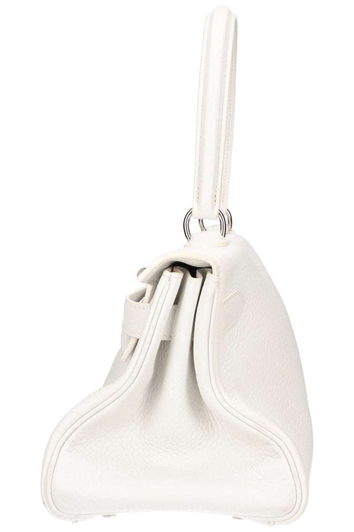 HERMÈS Kelly Shoulder Clemence White