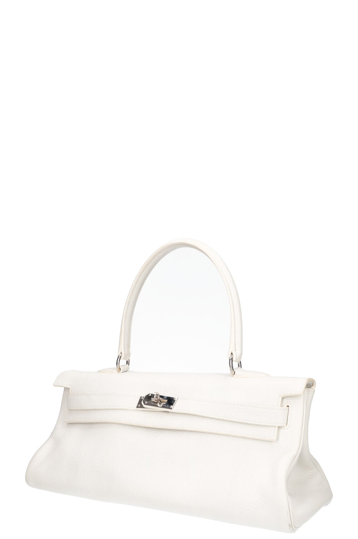 HERMÈS Kelly Shoulder Clemence White