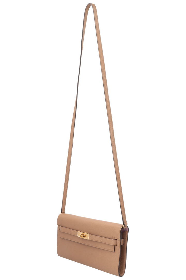 HERMÈS Kelly To Go Chai Mauve Sylvestre Epsom
