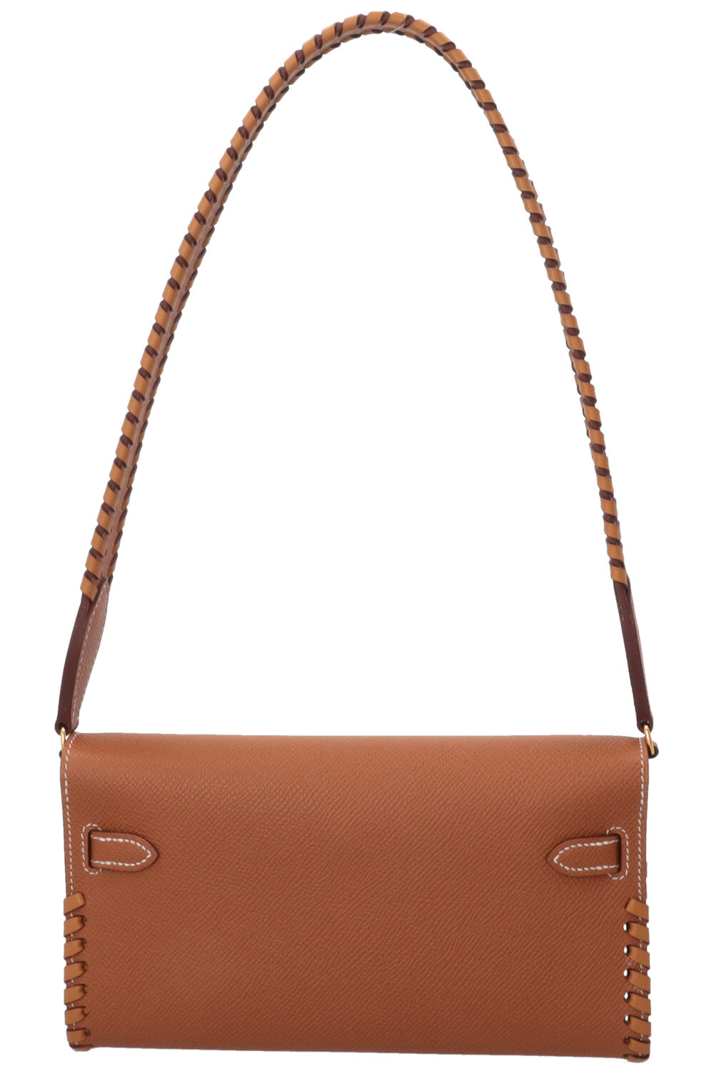 HERMÈS Kelly To Go Tressage en cuir Epsom Gold Sésame