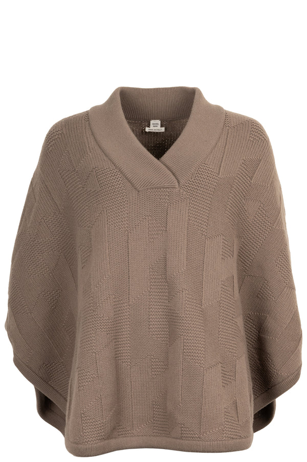 HERMÈS Knit Cape H Wool Etoupe