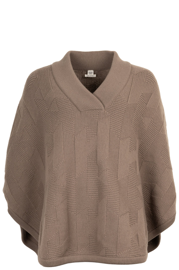 HERMÈS Knit Cape H Wool Etoupe