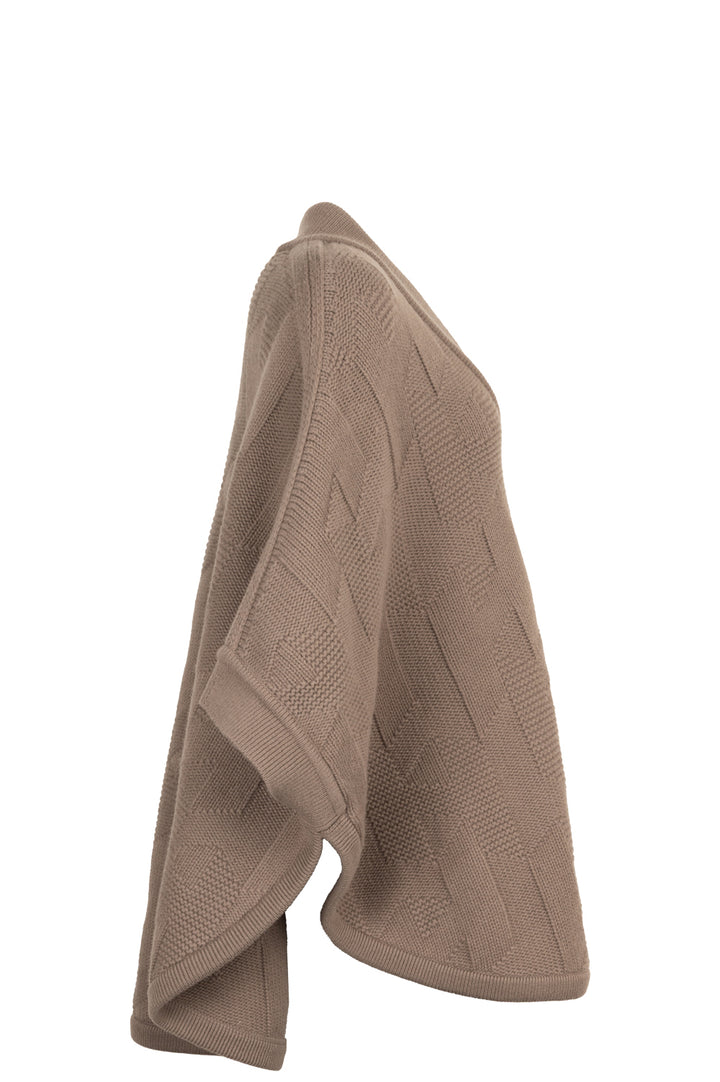 HERMÈS Knit Cape H Wool Etoupe