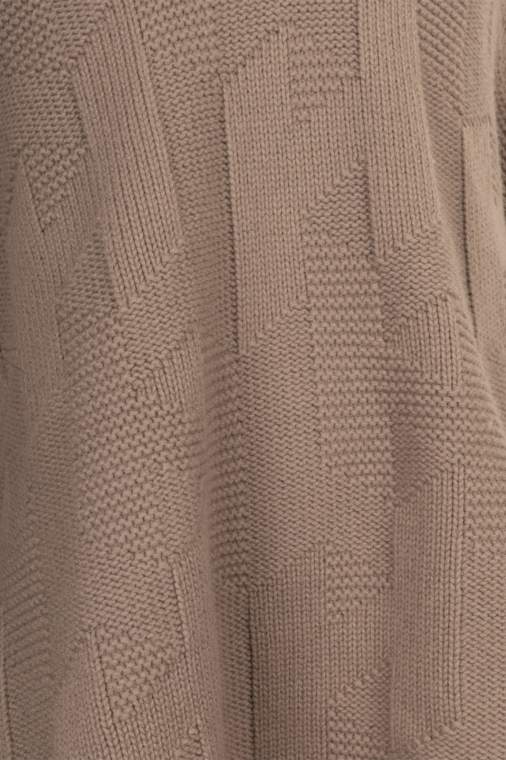 HERMÈS Knit Cape H Wool Etoupe