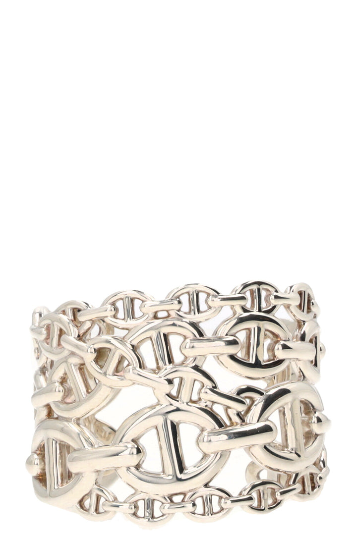 HERMÈS Large Chaine D'Ancre Enchainee Cuff Bracelet Silver