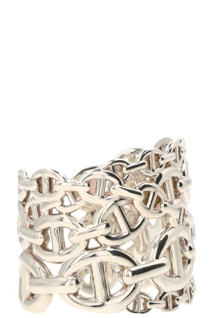 HERMÈS Large Chaine D'Ancre Enchainee Cuff Bracelet Silver