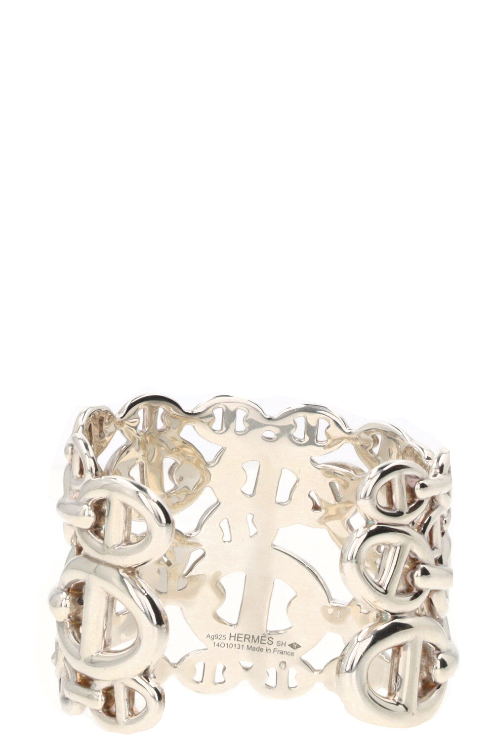 HERMÈS Large Chaine D'Ancre Enchainee Cuff Bracelet Silver