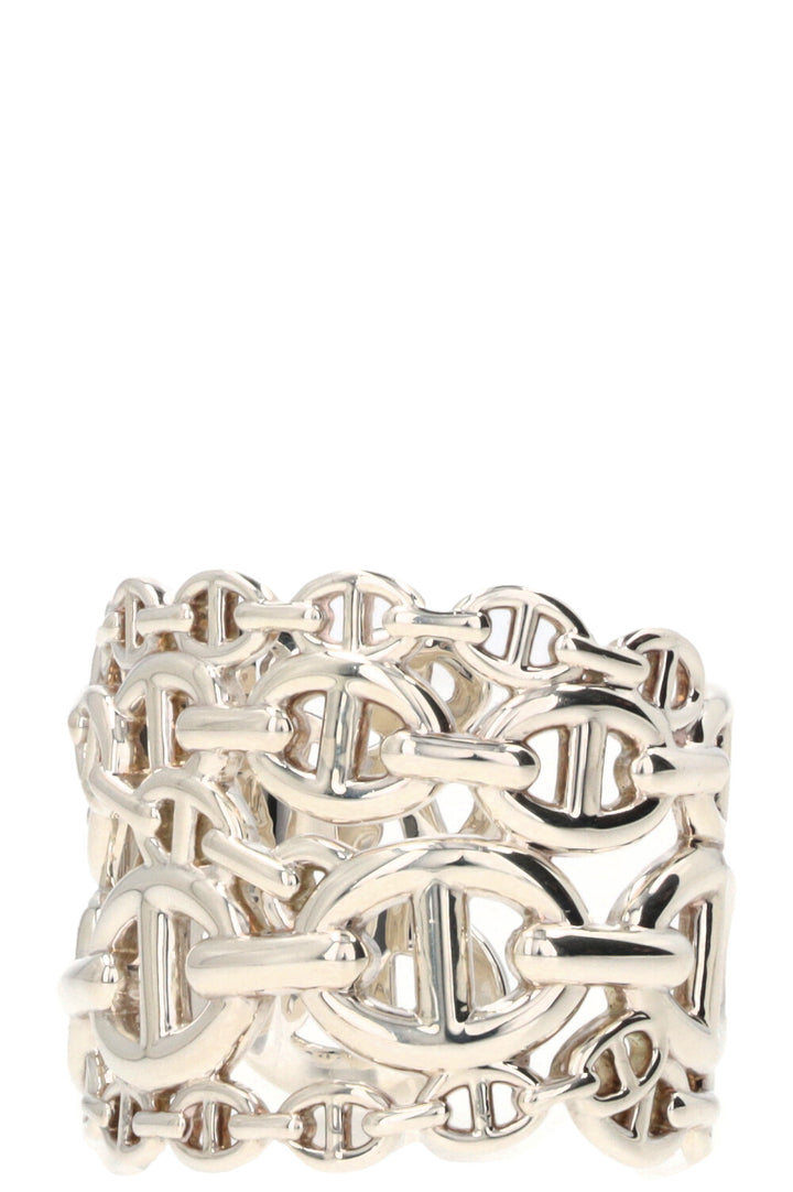 HERMÈS Large Chaine D'Ancre Enchainee Cuff Bracelet Silver