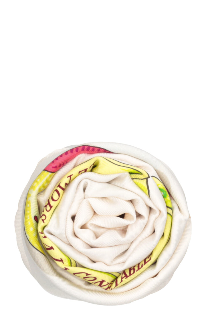 HERMÈS Le Mors A La Connetable 90 Scarf Silk White