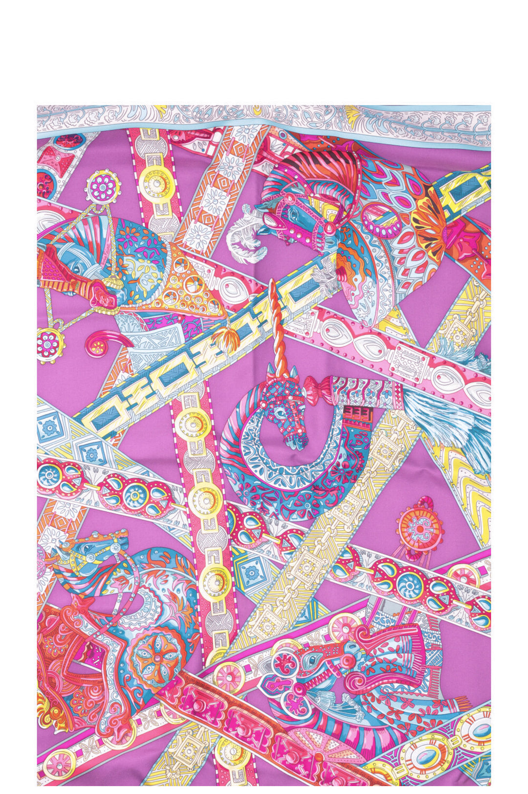 HERMÈS Le Songe De La Licorne Carré 90 Silk Blue