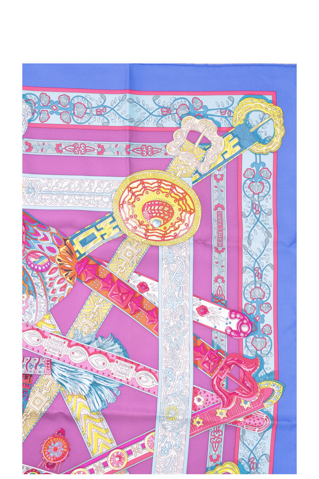 HERMÈS Le Songe De La Licorne Carré 90 Silk Blue