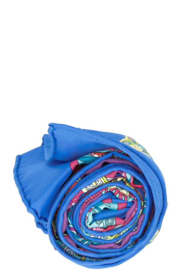 HERMÈS Le Songe De La Licorne Carré 90 Silk Blue
