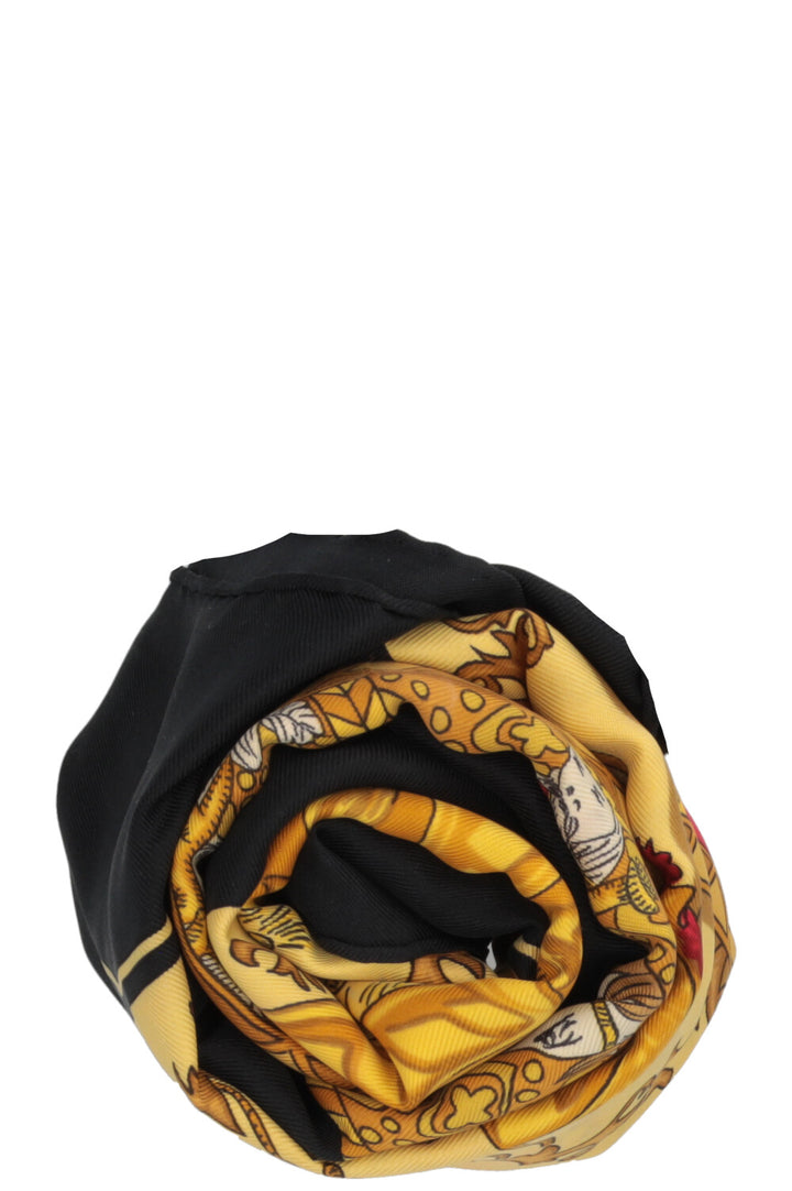 HERMÈS Le Tarot Carré 90 Soie Noire