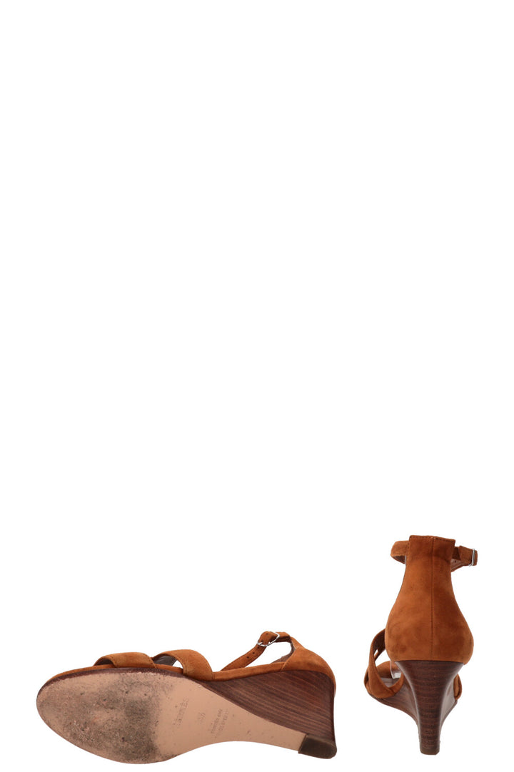 Sandales Hermès Legend en daim camel