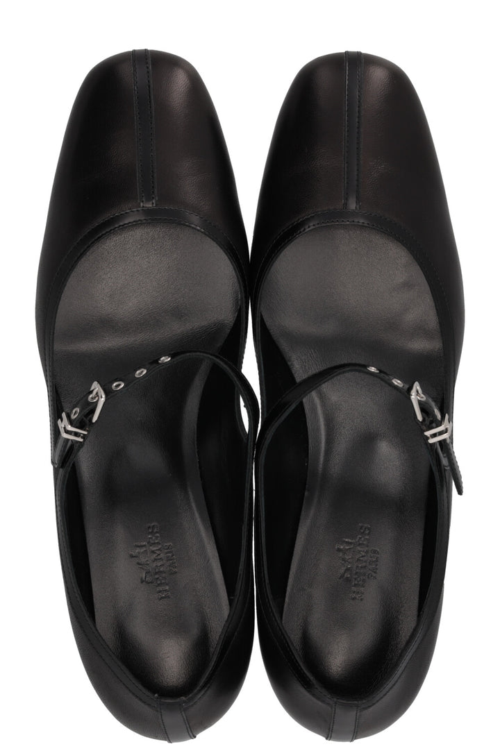 HERMÈS Escarpins Lilibeth 40 en cuir noir