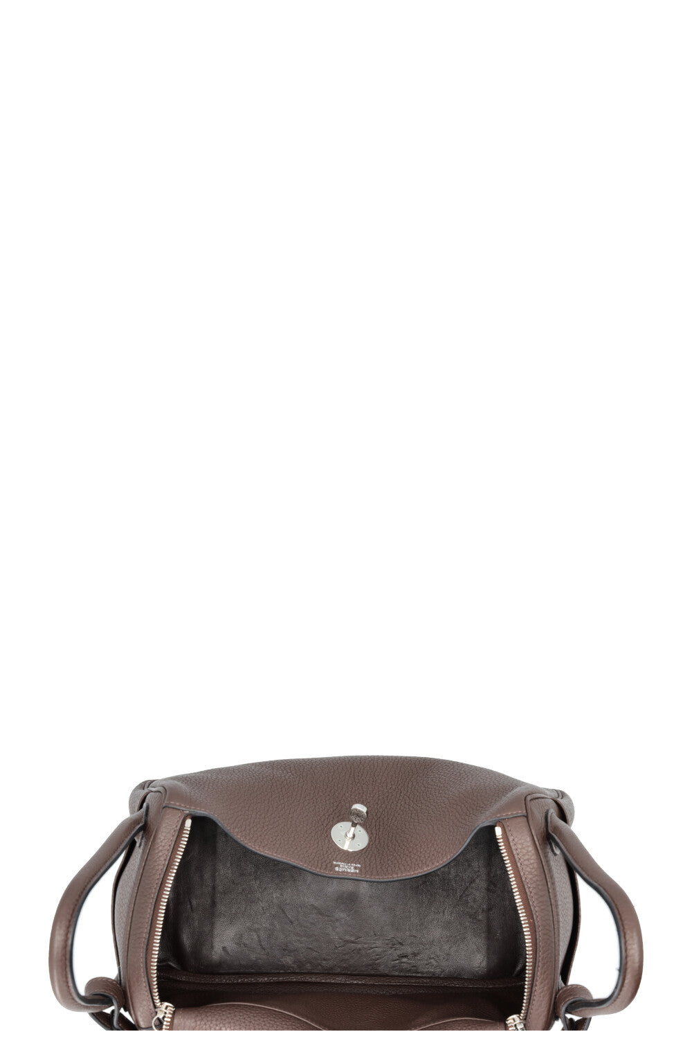 HERMÈS Lindy 30 Clemence Chocolate Palladium