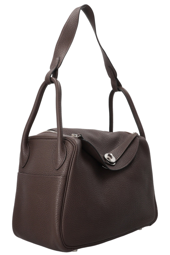 HERMÈS Lindy 30 Clemence Chocolate Palladium