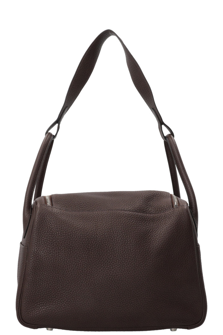 HERMÈS Lindy 30 Clemence Chocolate Palladium