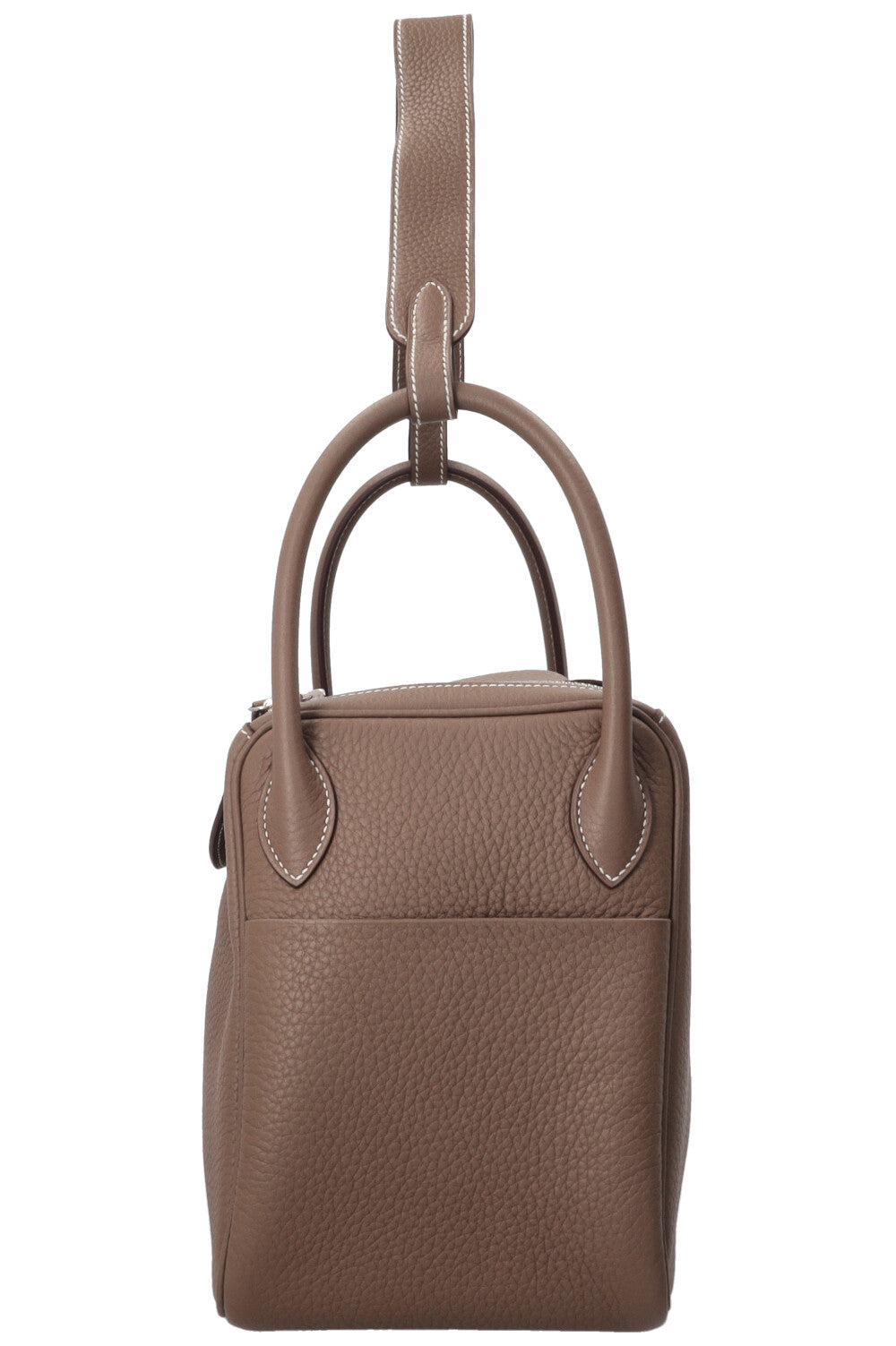 HERMÈS Lindy 30 Clemence Étoupe Palladium