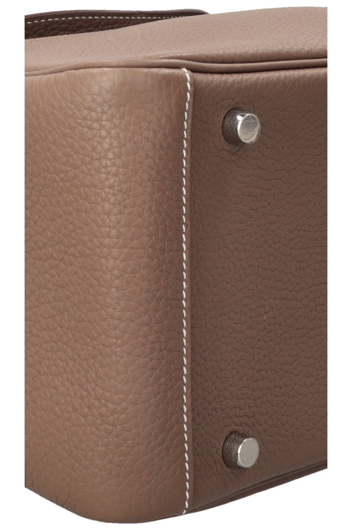 HERMÈS Lindy 30 Clemence Étoupe Palladium