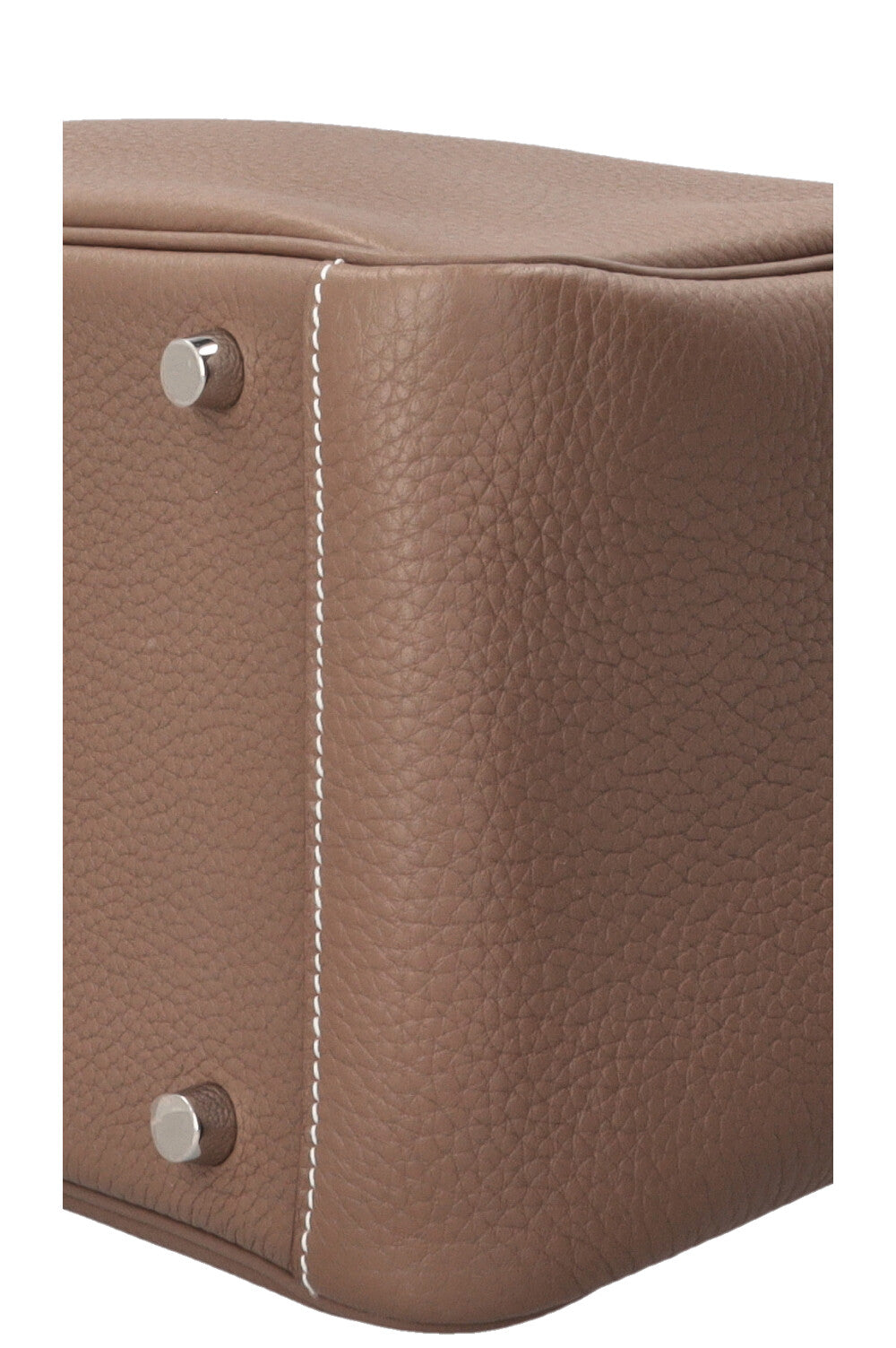 HERMÈS Lindy 30 Clemence Étoupe Palladium