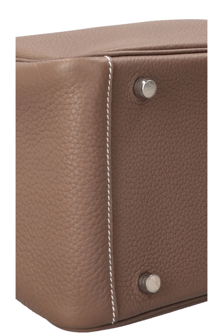 HERMÈS Lindy 30 Clemence Étoupe Palladium