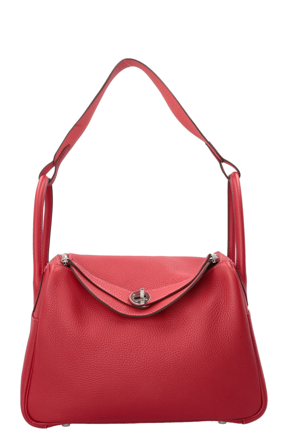 HERMÈS Lindy 30 Verso Clemence Rouge Salmon