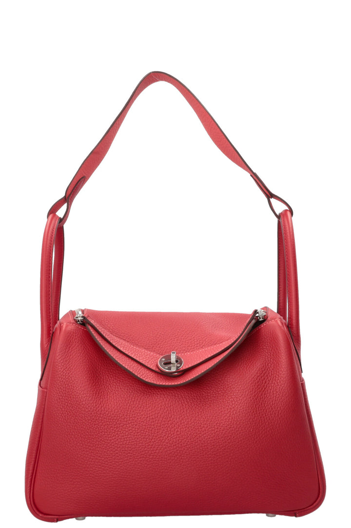HERMÈS Lindy 30 Verso Clemence Rouge Salmon