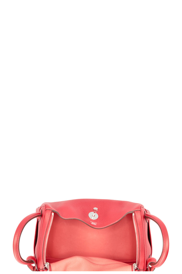 HERMÈS Lindy 30 Verso Clemence Rouge Salmon