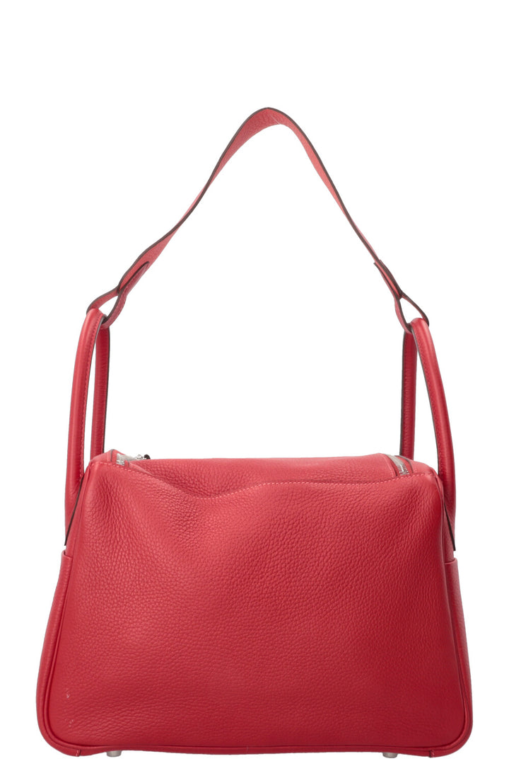 HERMÈS Lindy 30 Verso Clemence Rouge Salmon