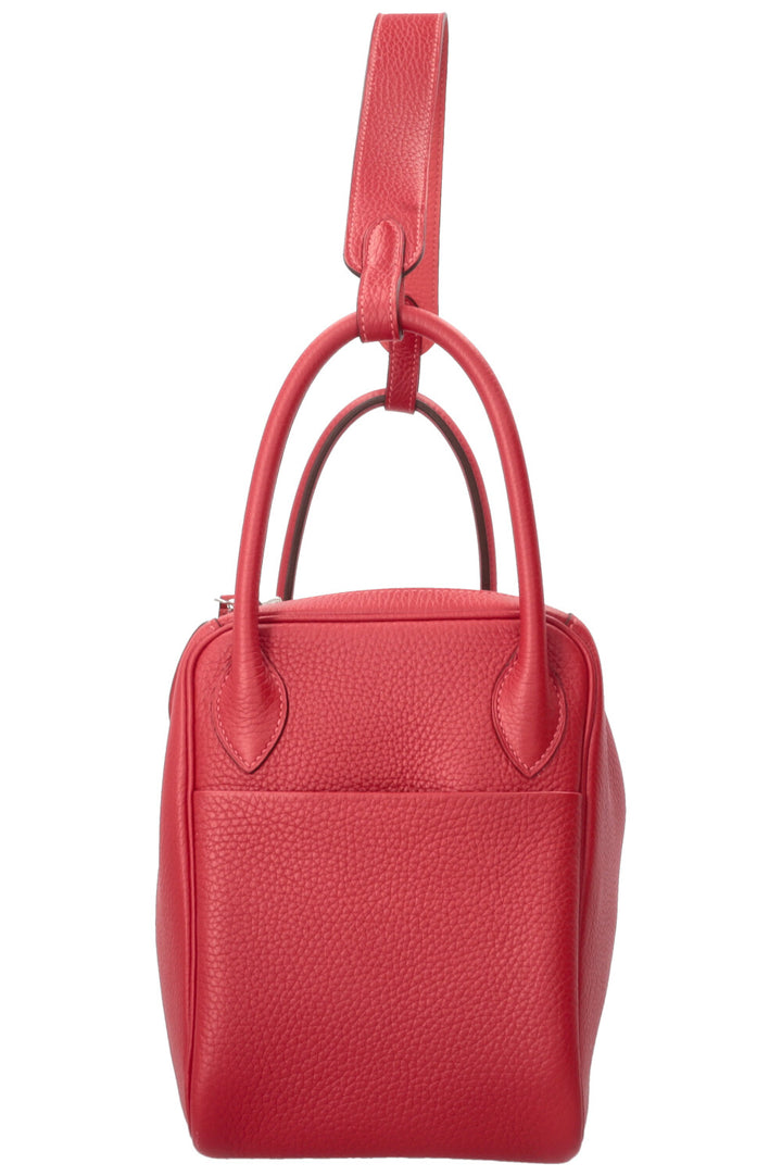 HERMÈS Lindy 30 Verso Clemence Rouge Salmon