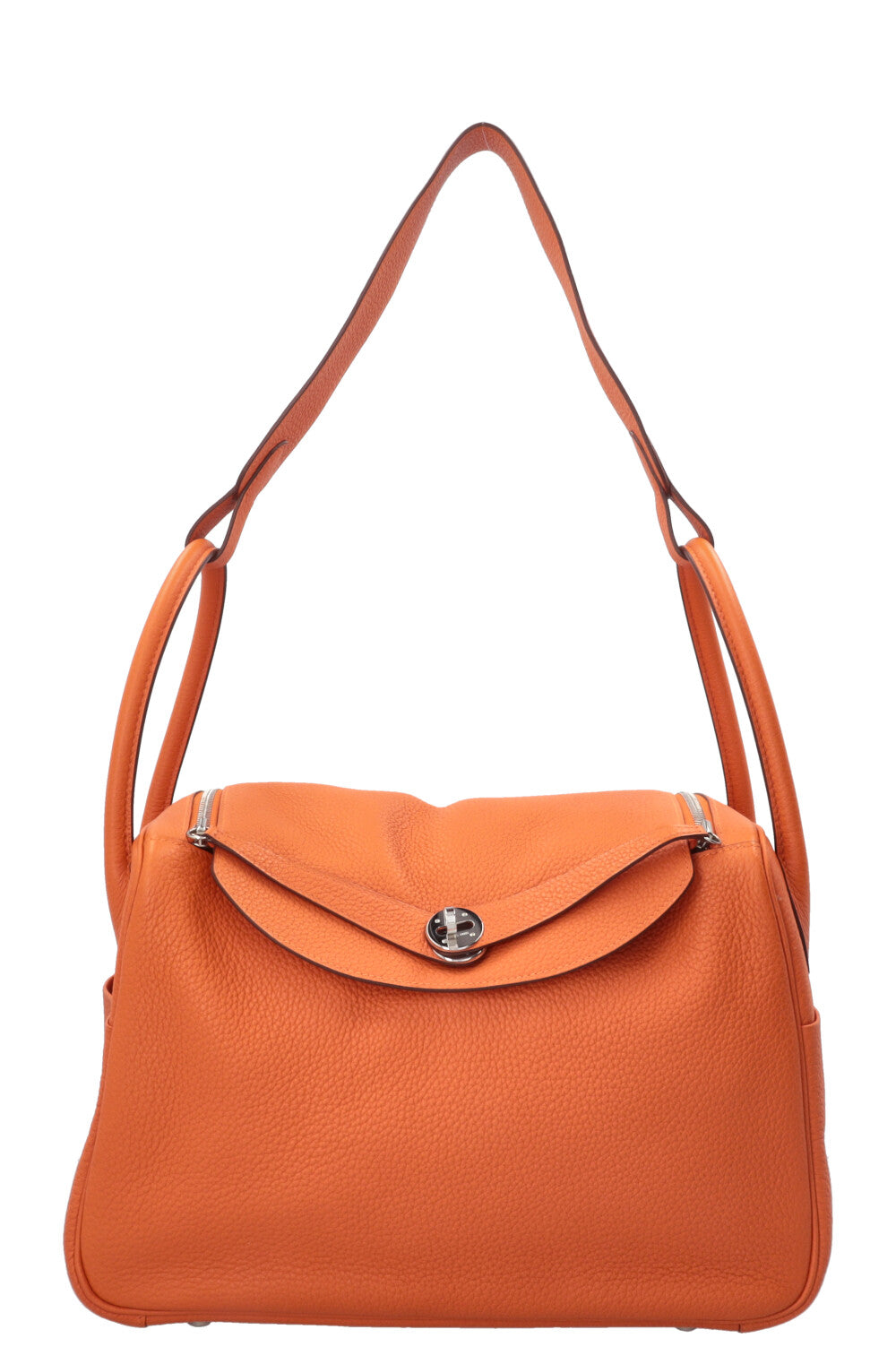 HERMÈS Lindy 34 Clemence Orange Palladium