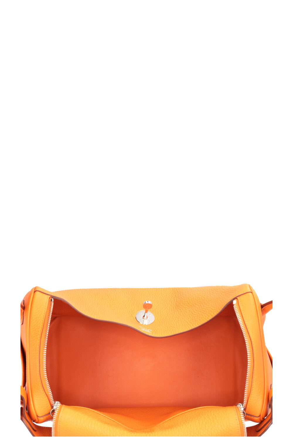 HERMÈS Lindy 34 Clemence Orange Palladium