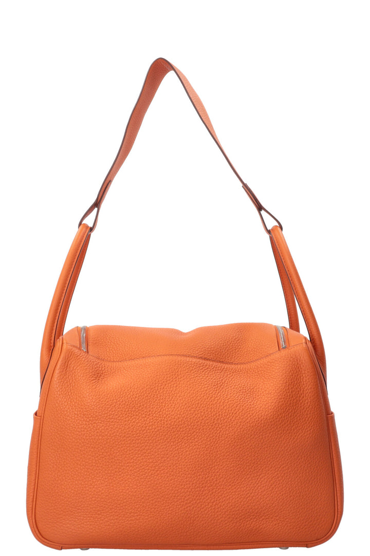 HERMÈS Lindy 34 Clemence Orange Palladium