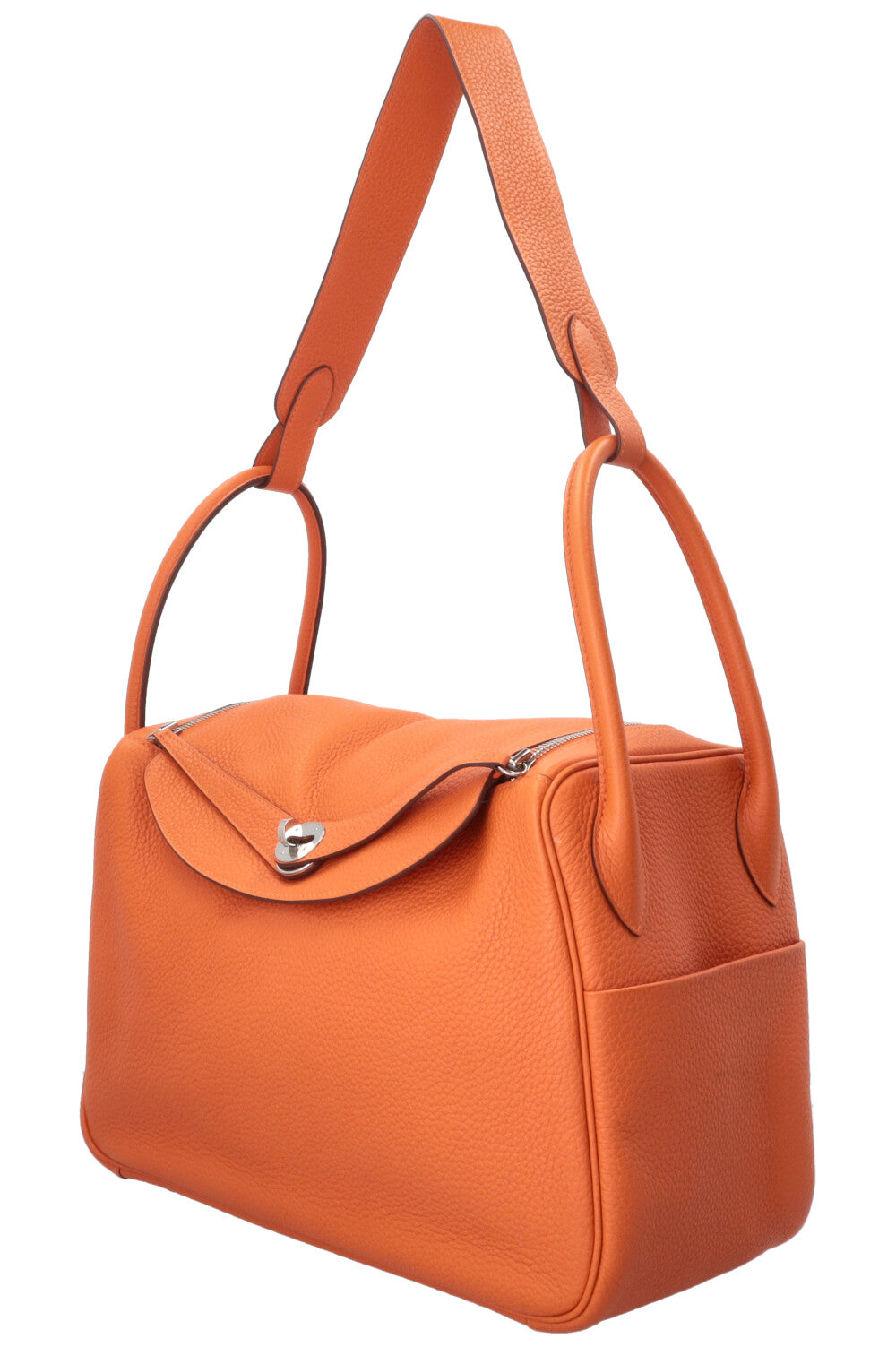 HERMÈS Lindy 34 Clemence Orange Palladium