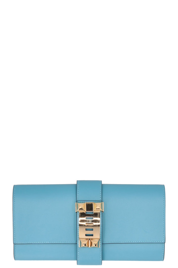 HERMÈS Medor 23 Pochette Swift Leather Bleu du Nord