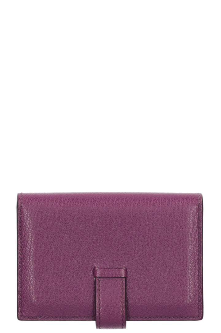 HERMÈS Mini Bearn Compact Wallet with Coin Compartment  Chèvre Anemone