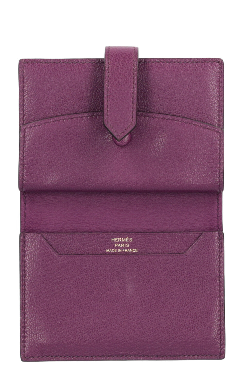 HERMÈS Mini Bearn Compact Wallet with Coin Compartment  Chèvre Anemone