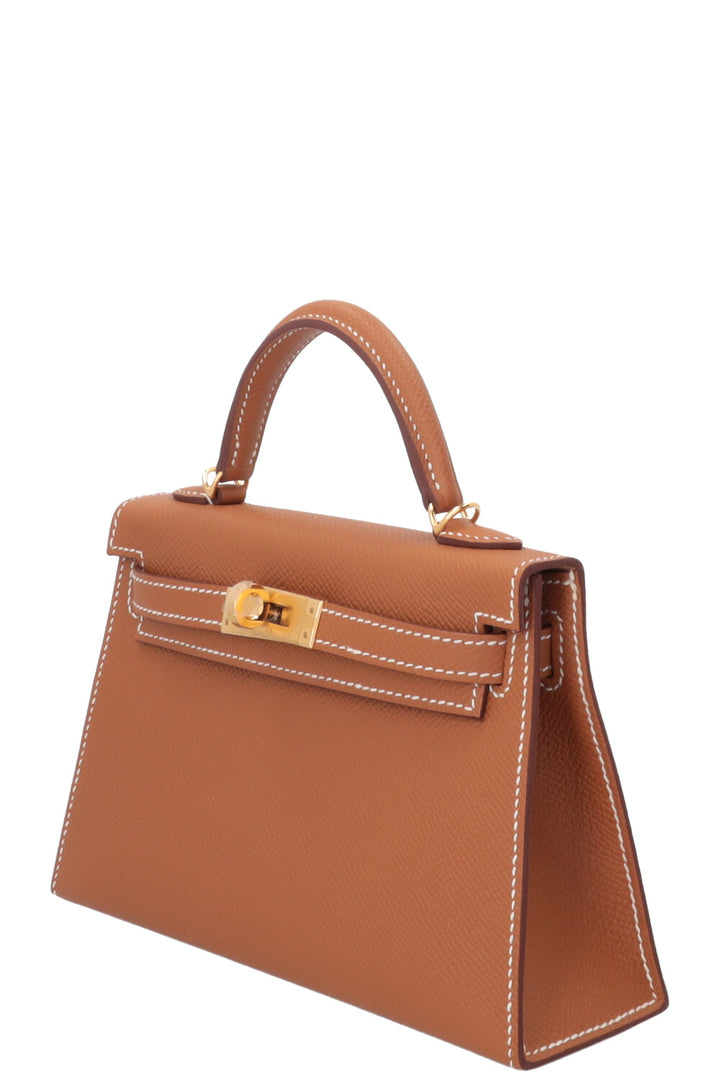 HERMÈS Mini Kelly Epsom Leather Gold