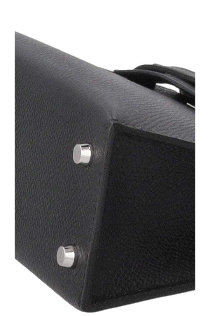HERMÈS Mini Kelly Sellier Epsom Palladium Noir