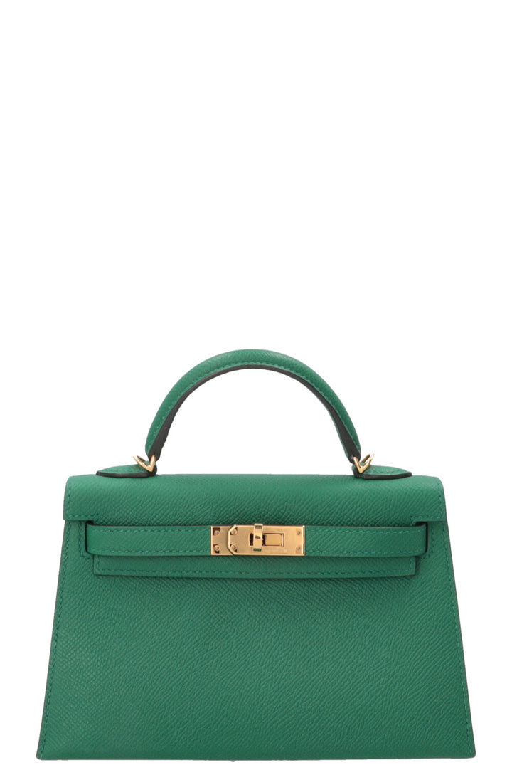 HERMÈS Mini Kelly Sellier Epsom Vert Vertigo